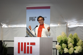 Paula Hammond speaking at a podium